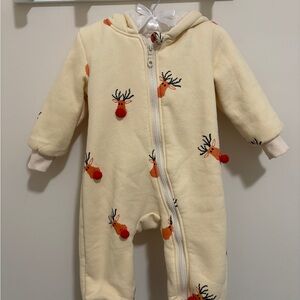 Cream Reindeer Kids One Piece